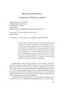 Garancija na poziv ili jamstvo : [prikaz presude] / Zoran Tasić