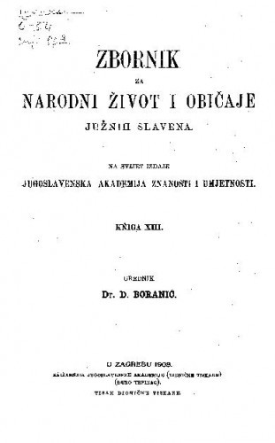 Knj. 13. (1908) / urednik D. Boranić