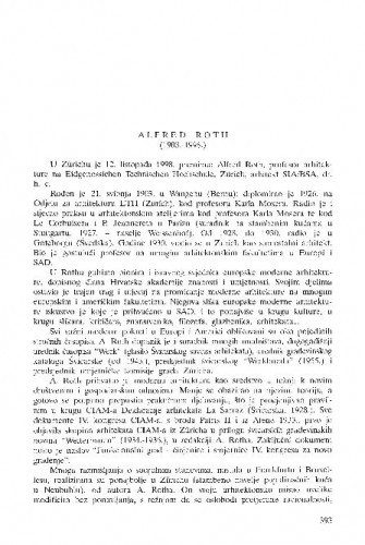 Alfred Roth (1903.-1998.) / Miroslav Begović