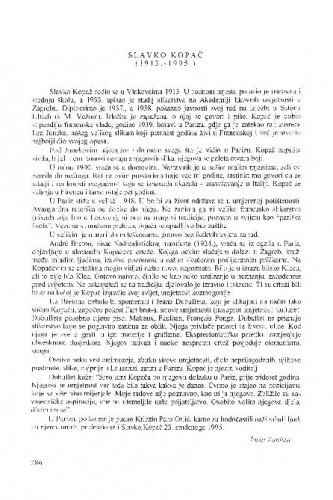 Slavko Kopač (1913.-1995.) / Josip Vaništa