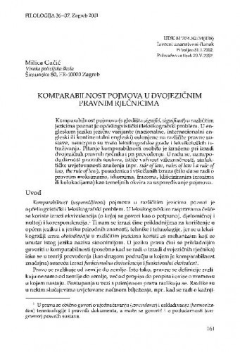 Komparabilnost pojmova u dvojezičnim pravnim rječnicima / Milica Gačić