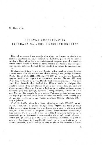 Osnovna akcentuacija Biograda na moru i njegove okolice / M. Hraste