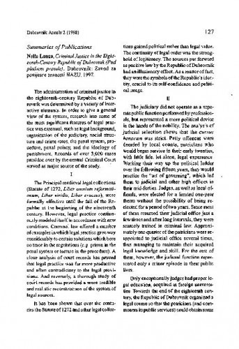 Lonza, Nella: Pod plaštem pravde (Criminal justice in the eighteenth-century Republic of Dubrovnik), Dubrovnik, 1997.