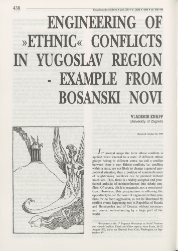 Engineering of "ethnic" conflicts in Yugoslav region : example from Bosanski Novi / Vladimir Knapp