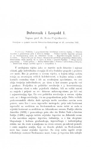Dubrovnik i Leopold I. / B. Cvjetković