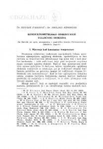 Konduktometrijsko određivanje ugljičnog dioksida / H. Iveković i S. Ašperger
