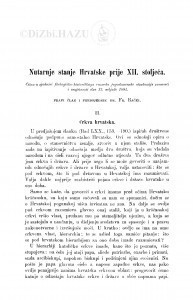 Nutarnje stanje Hrvatske prije XII. stoljeća / F. Rački
