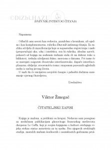 Čitateljski zapisi / Viktor Žmegač