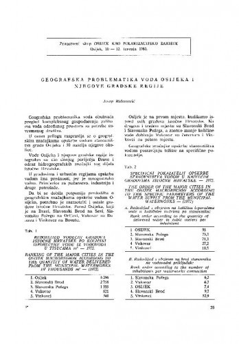 Geografska problematika voda Osijeka i njegove gradske regije / Josip Riđanović