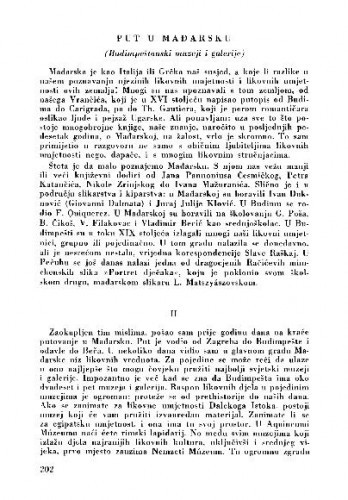 Put u Mađarsku : (Budimpeštanski muzeji i galerije) / Matko Peić