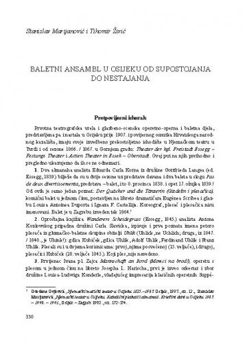 Baletni ansambl u Osijeku od supostojanja do nestajanja / Stanislav Marijanović i Tihomir Živić