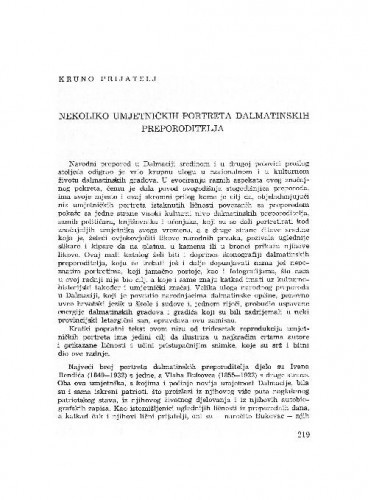 Nekoliko umjetničkih portreta dalmatinskjih preporoditelja / Kruno Prijatelj