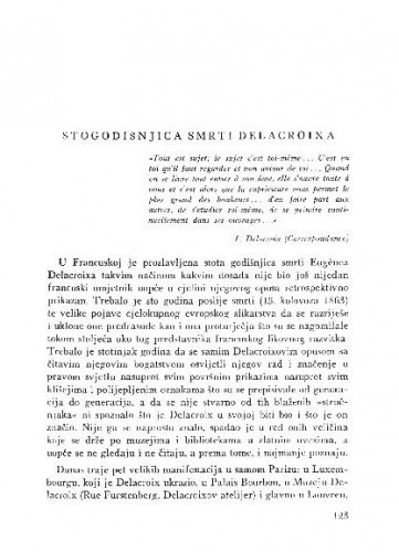 Stogodišnjica smrti Delacroixa / Lj. B.