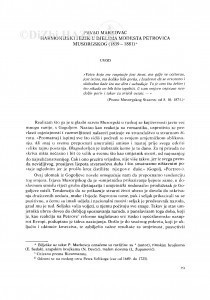 Harmonijski jezik u djelima Modesta Petroviča Musorgskog (1839-1881) / Pavao Markovac