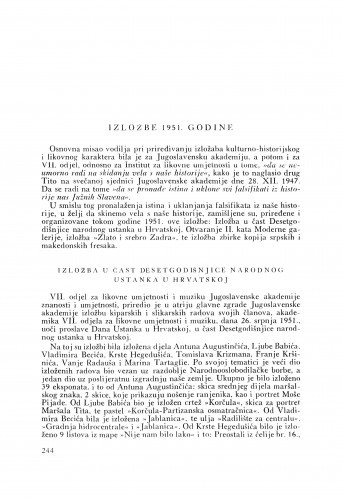 Izložbe 1951. godine