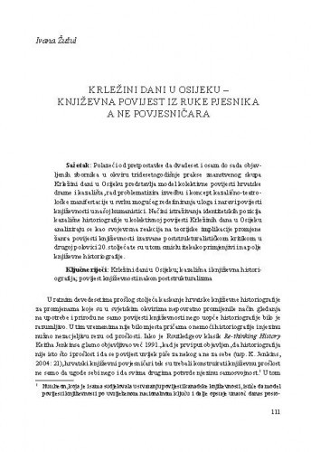 Krležini dani u Osijeku – književna povijest iz ruke pjesnika a ne povjesničara / Ivana Žužul