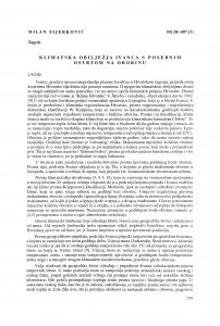 Klimatska obilježja Ivanca s obzirom na oborine / Milan Sijerković