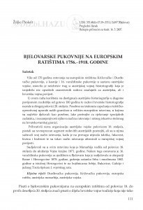 Bjelovarske pukovnije na europskim ratištima 1756.-1918. godine / Željko Pleskalt