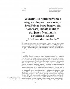 Varaždinsko Narodno vijeće i njegova uloga u upoznavanju Središnjega Narodnog vijeća Slovenaca, Hrvata i Srba sa stanjem u Međimurju za vrijeme i nakon 