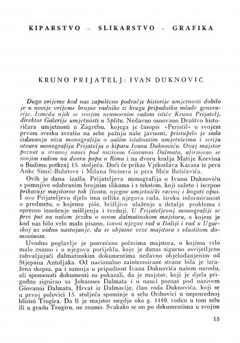 Kruno Prijatelj: Ivan Duknović / Ljubo Karaman