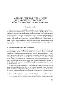 Motivika prirodne sakralnosti i religiozne prostodušnosti u Šopovoj poeziji prvog razdoblja / Drago Šimundža