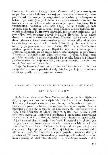 My Fair Lady : Shawov Pygmalion pretvoren u musical / M. Fotez