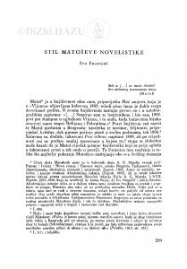 Stil Matoševe novelistike / I. Frangeš