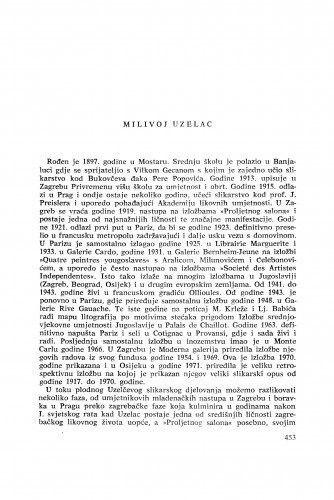 Milivoj Uzelac : [biografije novih članova Akademije]
