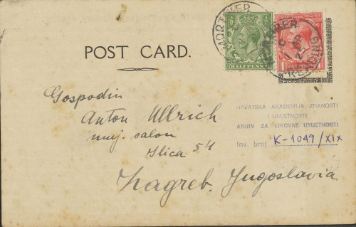 Dopisnica Naste Rojc Antunu Ullrichu, Stratfield Saye, 1.4.1925.