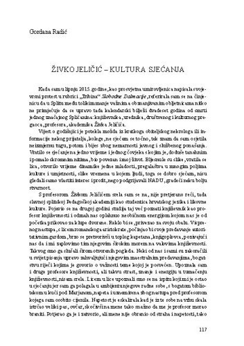 Živko Jeličić – kultura sjećanja / Gordana Radić
