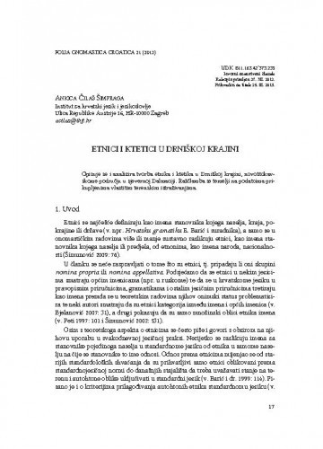 Etnici i ktetici u Drniškoj krajini / Ankica Čilaš Šimpraga
