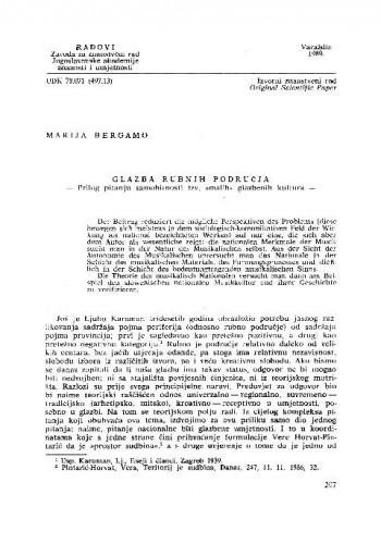 Glazba rubnih područja : prilog pitanju samobitnosti tzv. 