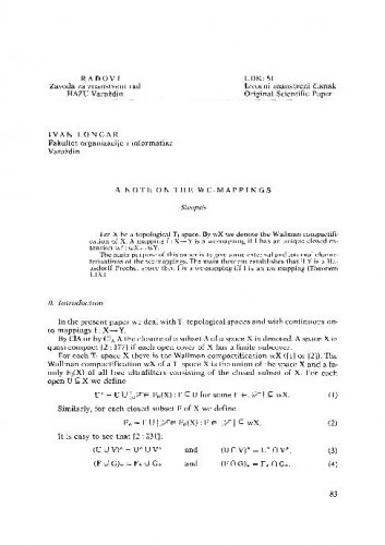 A note on the wc-mappings / Ivan Lončar