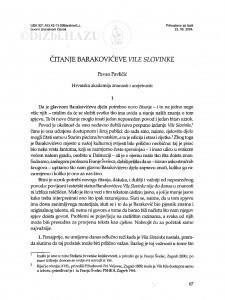 Čitanje Barakovićeve Vile Slovinke / Pavao Pavličić