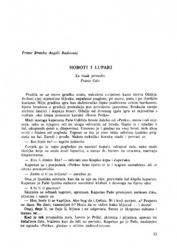 Hoboti i lupari / Frano Branko Angeli Radovani ; za tisak priredio Frano Čale