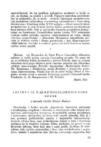 Listovi iz Narodnooslobodilačke borbe : u povodu izložbe Detoni-Radauš / Veno Zlamalik