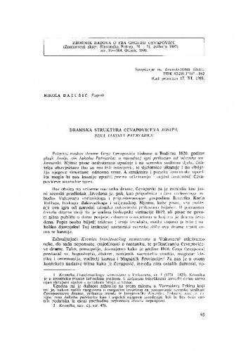 Dramska struktura Čevapovićeva Josipa, sina Jakoba patriarke / Nikola Batušić