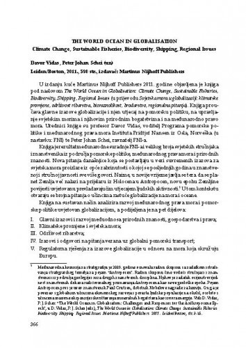 The world ocean in globalisation (ur.: D.Vidas, P.Johan Schei) (Leiden : M.Nijhoff, 2011) : [prikaz knjige] / Adriana Vincenca Padovan