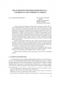 Polje primjene Roterdamskih pravila - unimodalni i multimodalni aspekti / Vesna Skorupan Wolff