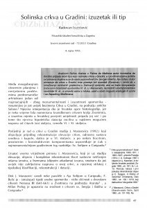 Solinska crkva u Gradini : izuzetak ili tip / Radovan Ivančević
