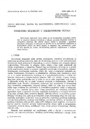 Engleski elementi u talijanskom jeziku / Lelija Sočanac