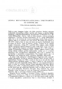 Jedna hrvatskoglagoljska inkunabula iz god. 1491. / V. Štefanić