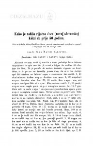 Kako je rabila riječca črez (novoj) slovenskoj kńizi do prije 50 godina : (završetak) / M. Valjavec