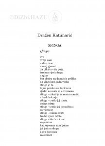Sfinga : [izbor pjesama] / Dražen Katunarić