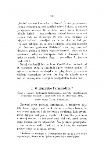 O. Euzebije Fermendžin : [nekrolog.] / T. Smičiklas