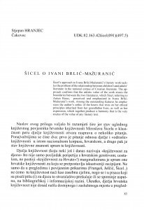 Šicel o Ivani Brlić-Mažuranić / Stjepan Hranjec