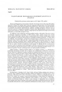 Najstarije povijesno svjedočanstvo o Ivancu / Mirjana Matijević-Sokol