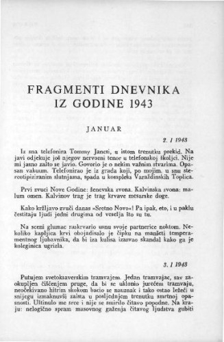 Fragmenti dnevnika iz 1943 / M. Krleža