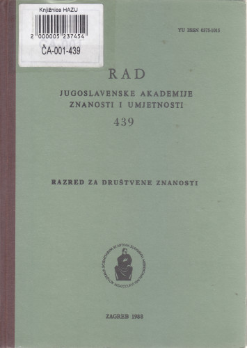 Knj. 27(1988)=knj. 439 / glavni i odgovorni urednik Eugen Pusić