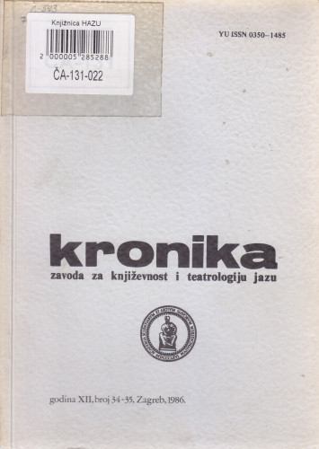 God.12, br. 34-35(1986) / glavni i odgovorni urednik Tomislav Sabljak